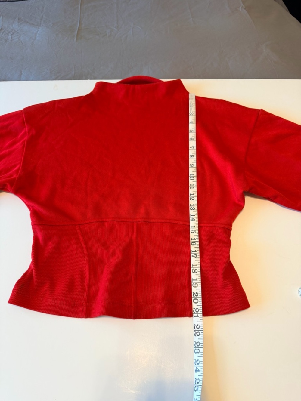 MAEVE by Anthropologie corset-waist style sweatshirt, mockneck, Red,  size M - Picture 5 of 11